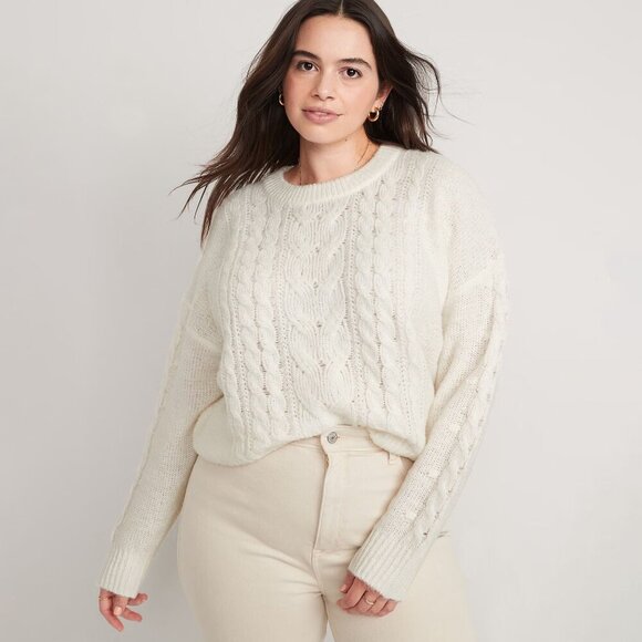 NWT - Tall Old Navy Cable-Knit Sweater Sea Salt - Picture 4 of 5